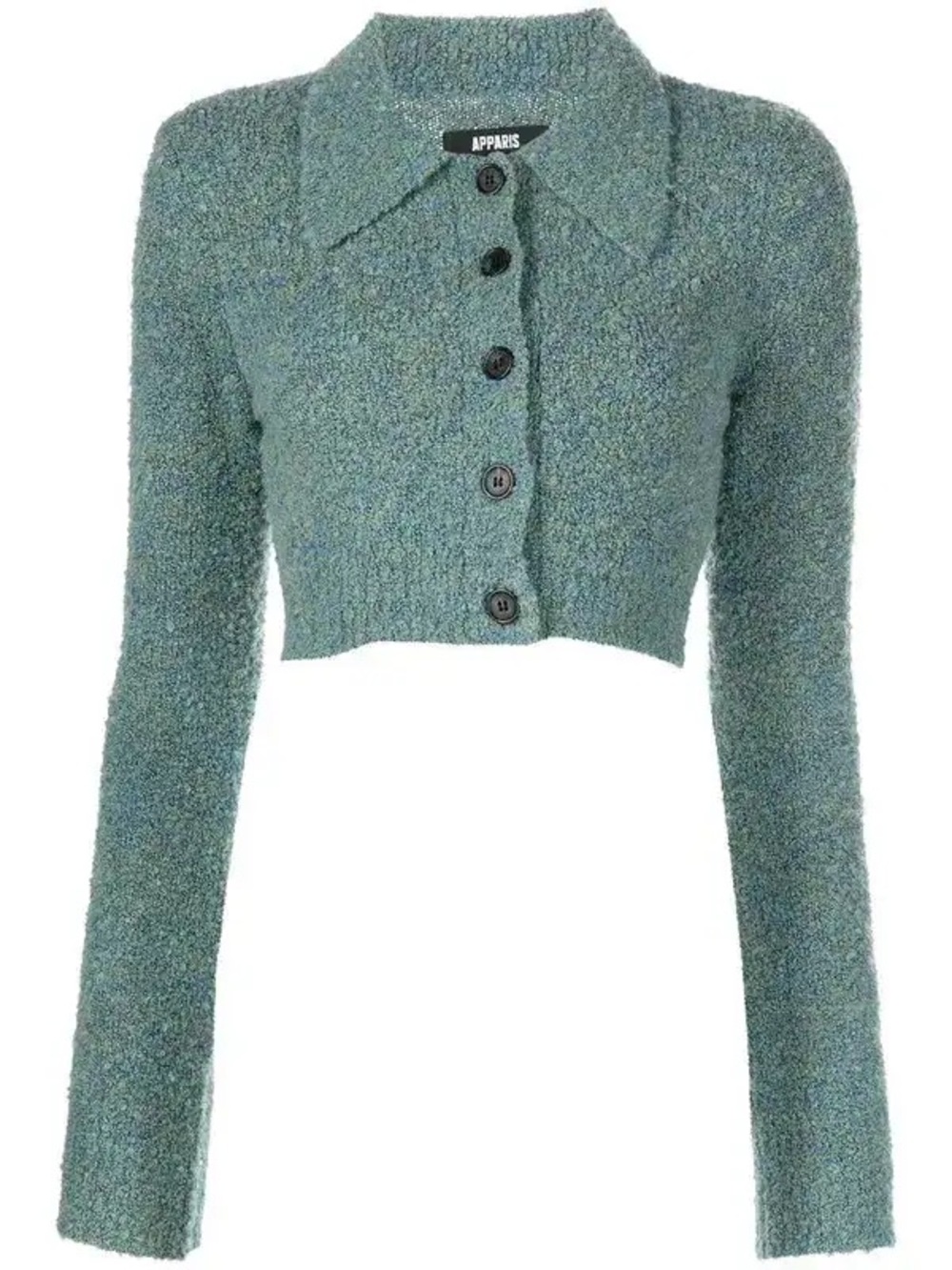 Apparis Molly Cropped Button-Up Sweater in Stormi Blue